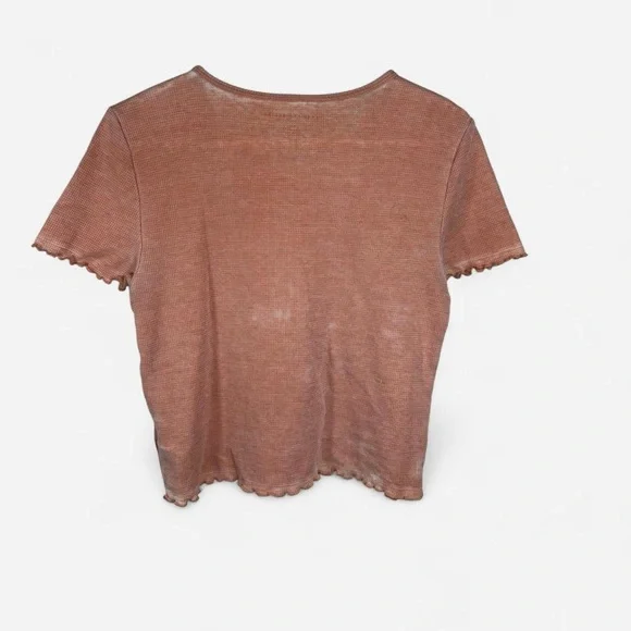 American Eagle Peach Waffle Knit Baby Tee - Picture 2 of 4